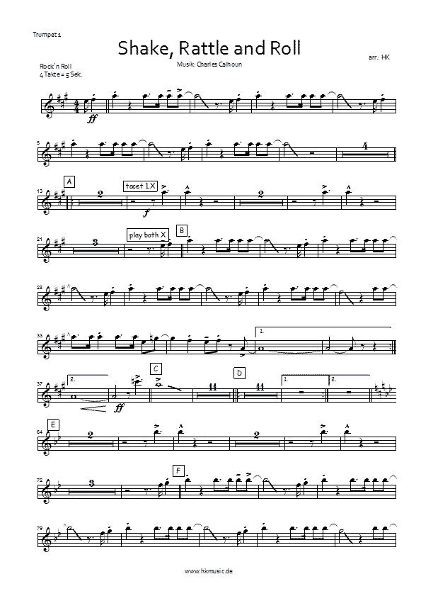 hkmusic noten shake rattle and roll