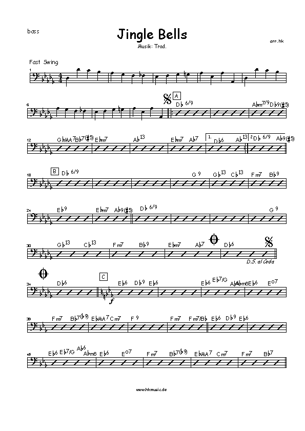 hkmusic noten *** jingle Bells Bigband und Vocal