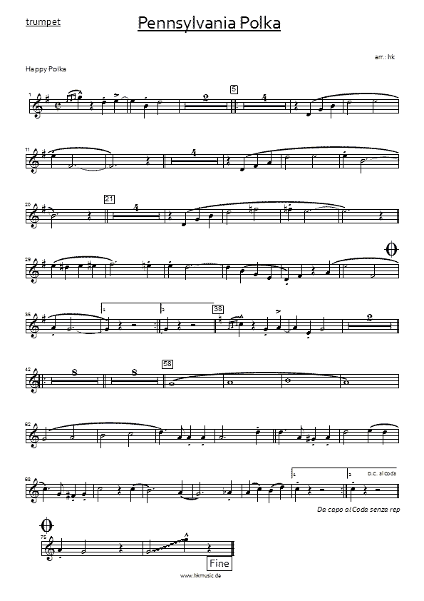 Pennsylvania Polka - Comboarangement - hkmusic