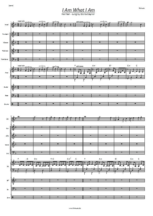 I am what I am - score