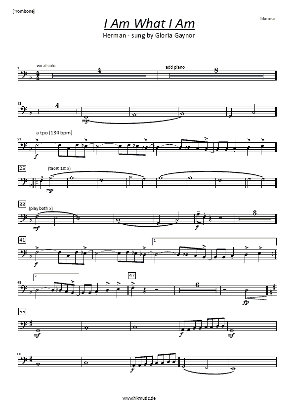 I am what I am - trombone