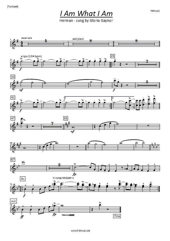 I am what I am - trumpet