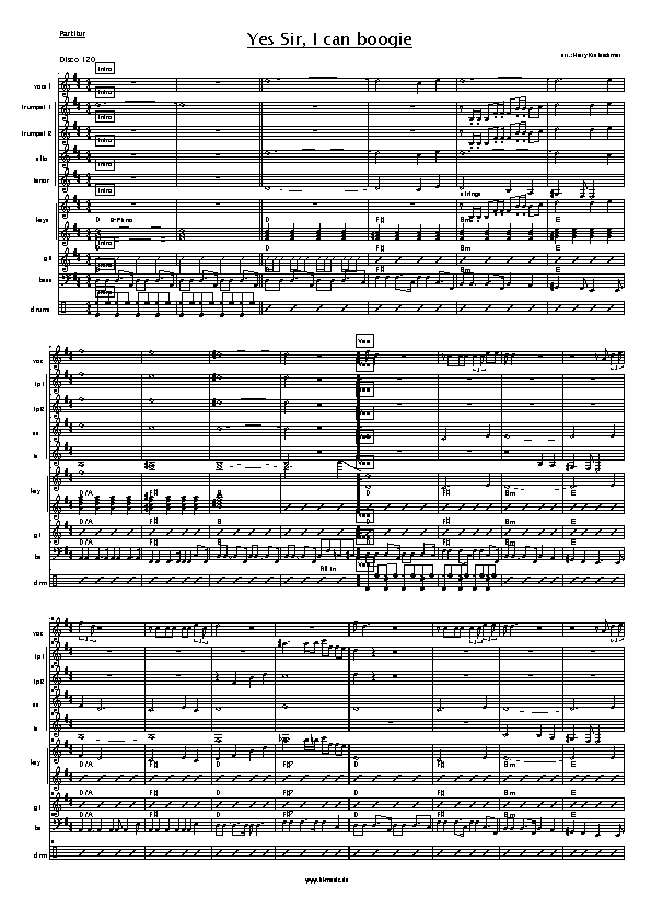 hkmusic noten *** Yes sir, I can boogie